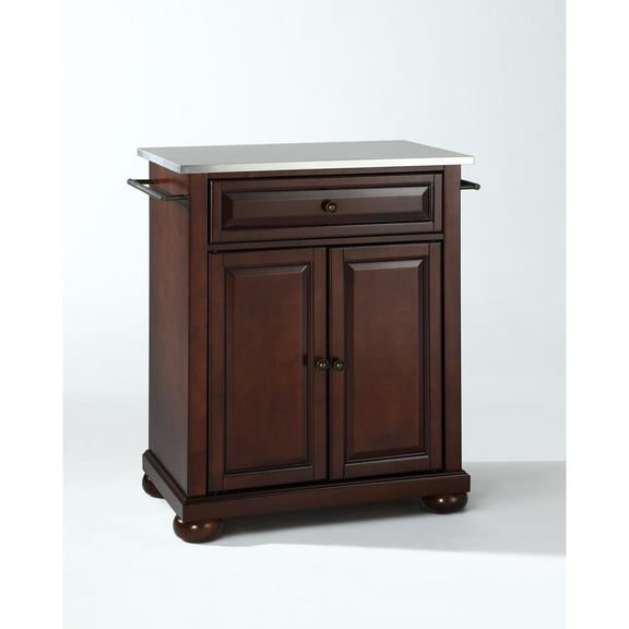 Crosley Furniture Alexandria Natural Wood Top Portable Kitchen Island