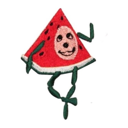 ID 1290B Happy Watermelon Character Patch Cartoon Embroidered Iron On Applique