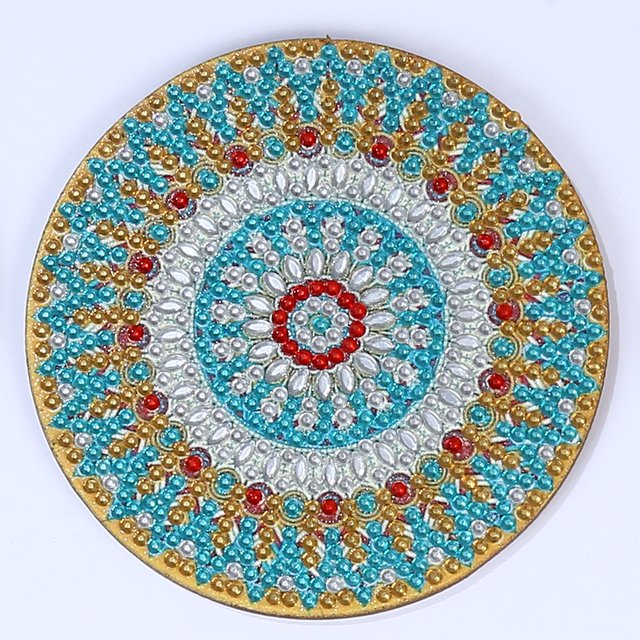 Cuadros Decorativos Posavasos de arte de diamantes de bricolaje con patrón de mandala de soporte 3.9 Likrtyny embutido en tela