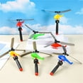 thumbnail image 1 of Helicóptero volador de juguete | Avión de lanzamiento manual giratorio de 360° | Plástico resistente - Lanzador fácil de tirar del cable - Diversión al aire libre en interiores - Colores aleatorios, 1 of 7