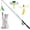 Bionic Colorful Feather, variant on Toys, 4 Pack Interactive Teaser Wand Toys, Retractable Fishing Pole Wand Catcher Exerciser with Refill Fish, Dragonfly Worm with Bells, Blue Yellow Green