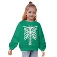 thumbnail image 3 of CLOISE Toddler Sweatshirt Girls Boys Halloween Long Sleeve Crew Neck Tops Skull Print Cotton Outfits Fall Winter Clothes Green 2-10T, 3 of 7
