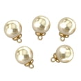 thumbnail image 1 of 5Pcs 16mm Plastic Pearl Buttons Charms for Sewing Scrapbooking Crafts Gold, 1 of 8