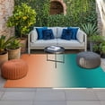 thumbnail image 2 of Teal Orange Ombre Outdoor Rug for Patio/Deck/Porch, Non-Slip Large Area Rug 6 x 9 Ft, Contemporary Art Abstract Aesthetics Indoor Outdoor Rugs Washable Area Rugs, Reversible Camping Rug Carpet Runner, 2 of 8