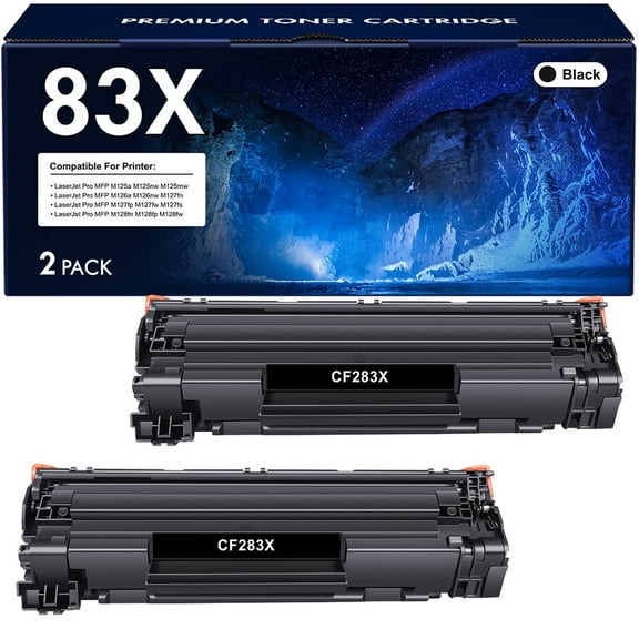 VIPink 83X 83A Toner Cartridge Compatible for HP CF283X CF283A LaserJet Pro MFP M127fw M127fn M225dn M225dw, LaserJet Pro M201dw M201n Printer Ink (Black, 2 Pack)