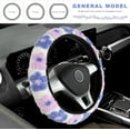 thumbnail image 6 of Plush Flowers Steering Wheel Cover, 15 Inch Anti-Slip Breathable Steering Wheel Protector Cute Floral Decor, Elastic Soft Wheel Cover Universal Fit for Most Vehicles, Light Purple, 6 of 12
