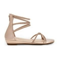 thumbnail image 2 of Dream Pairs Women's Summer Dressy Gladiator Sandals Ankle Strap Flat Strappy Rhinestones, 2 of 5