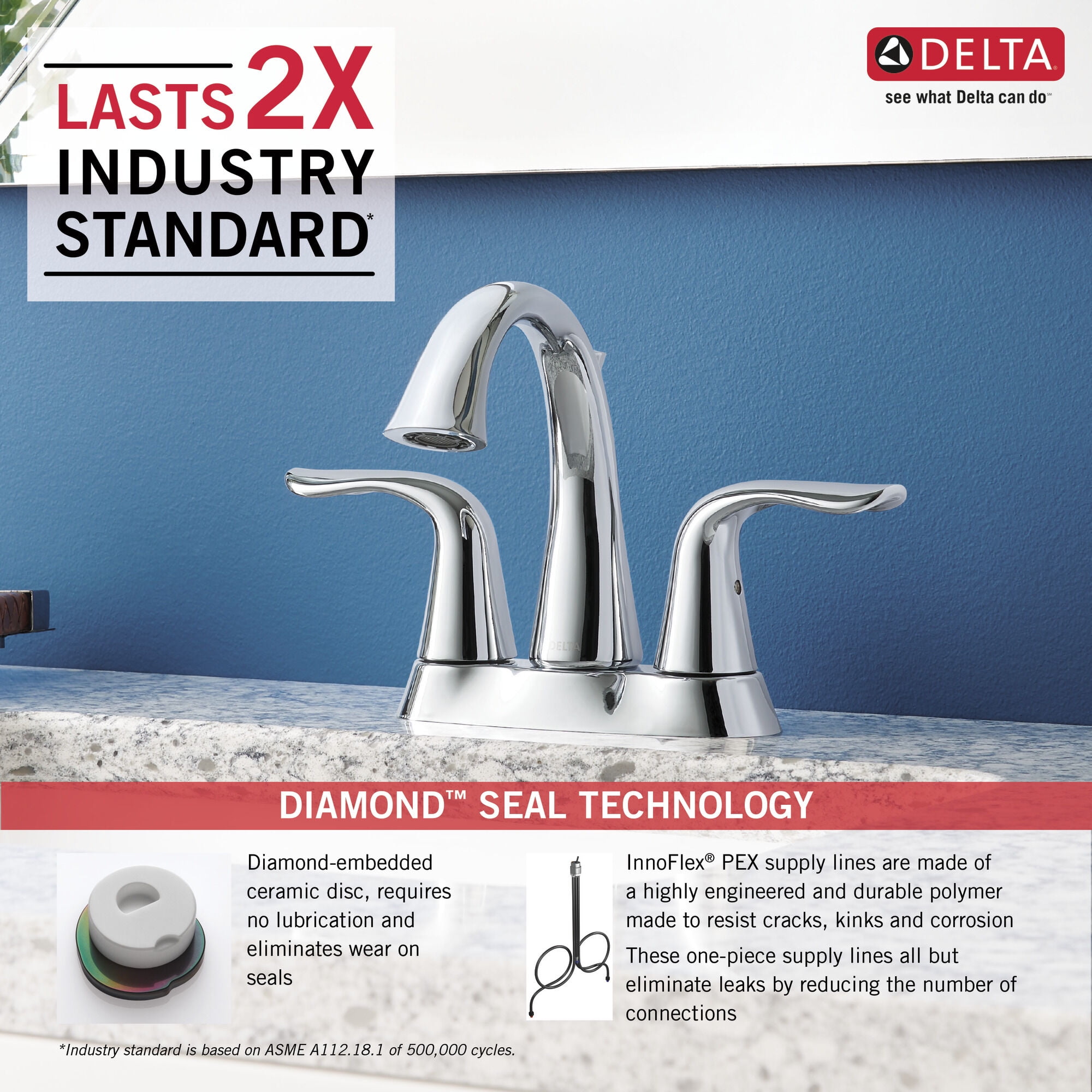 Delta Chrome Bathroom Faucet 4 in.