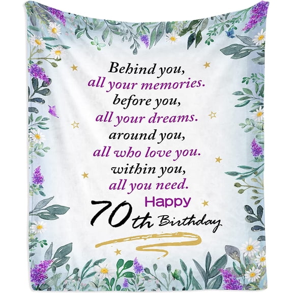 70th Birthday Gifts Blanket for Women, 70th Birthday Ideas, 70 Year Old Women, 30x40in Fleece Blanket