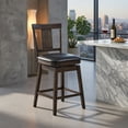 thumbnail image 5 of Resenkos 24 inch Swivel Upholstered Counter Height Bar Chair with Rubber Wood Legs, Bar Height Stools, Bar Stools for Kitchen Island for Kitchen, Dining Room, 5 of 8
