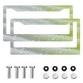 thumbnail image 2 of 2Packs License Plate Frames with Green Glitter Gradient Pattern Includes Screws & Caps Full Accessories Included Size 6.3x12.2inch(16x31cm), 2 of 8