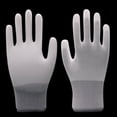 thumbnail image 2 of Guantes recubiertos de PU, blancos, libres de polvo, electrónicos, antiestáticos, recubiertos, guantes de trabajo, guantes recubiertos de PU, 2 of 2