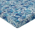 thumbnail image 2 of Ambesonne Floral Fitted Sheet, Middle Eastern Nature, Full Size, Blue Navy and Green, 2 of 3