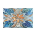 thumbnail image 2 of Orange Blue Floral Stained Glass Dish Drying Mat 12"x18" Kitchen Counter Dish Pad Microfiber Absorbent Drainer Rack for Coffee Bar, 2 of 6