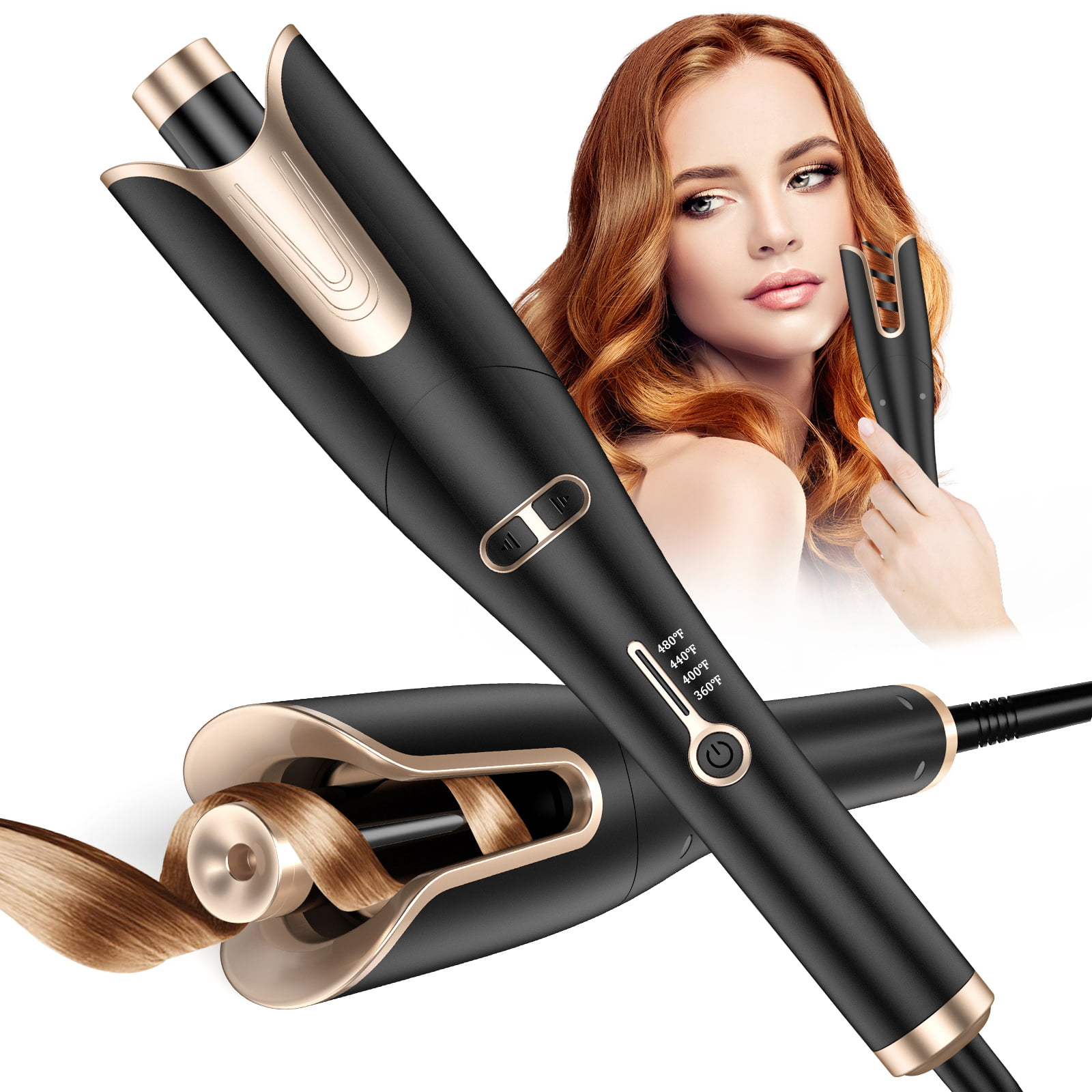 Febfoxs Curling Irons, Curling Iron Professional with 2