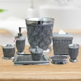 thumbnail image 2 of nu steel Beaded Heart Resin Bath Accessory Set for Vanity Countertop, 8 pcs Luxury ensemble - cotton swab, soap dish, toothbrush holder, tumbler, soap pump, waste basket, tissue box, tray-chrome, 2 of 2