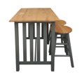 thumbnail image 4 of Casual Home 3 Piece Solid Wood Pub Style Table Set w/2 Stools, Gray with Natural Wood Top, 4 of 9