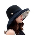 thumbnail image 1 of Sombrero de sol Sonducket para mujer con hebilla sombreros de pescador de verano color sólido Negro, 1 of 6