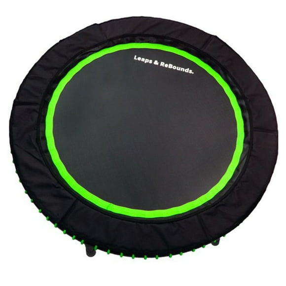 LEAPS & REBOUNDS 48" Mini Fitness Trampoline & Rebounder for Adults, Green