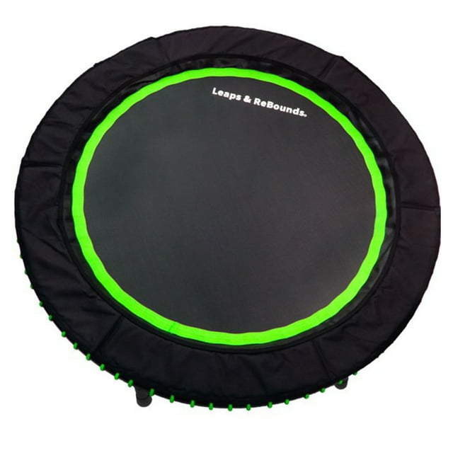LEAPS & REBOUNDS 48" Mini Fitness Trampoline & Rebounder for Adults, Green