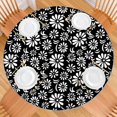 thumbnail image 2 of Floral Daisy Pattern Round Tablecloth with Elastic Edge, Easy Care Table Cover for Kitchen or Dining, Fits 44-52" Tables, 2 of 7