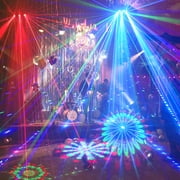 Party lights, DJ disco lights, sound activation and DMX control, 3D pattern strobe light beam effects, suitable for family gatherings, birthdays, holidays, revelry, KTV, bars, karaoke, clubs, stage