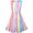 Pink, variant on Girls Dress Striped Heart Shape Back Blue Party 4