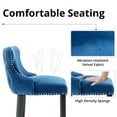 thumbnail image 4 of Velvet Counter Height Bar Stools Set of 2, Upholstered Barstools with Button Tufted Back and Nailhead Trim, Modern Wing-Back Counter Height Chair for for Kitchen, Home Bar, Dining Room, Blue, 4 of 7