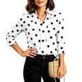 thumbnail image 6 of Edvintorg Womens Blouses Plus Size Clothes Polka Dot V Neck Pullover Shirt 3/4 Sleeve Loose Casual Blouse Women Clothing White XL, 6 of 8