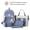 BLUE, variant on 4 Pcs Simple Casual Backpack Large Capacity Schoolbag Travel Bag Canvas Shoulder Bag