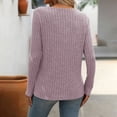 thumbnail image 3 of Ladies' Autumn And Winter New Loose Casual V Neck Button Hole Striped Top Athletic Shirts Women Summer Women T Shirt Long Sleeve Spandex T Shirts Casual Women T Shirt Short T Shirt Woman T Shirt, 3 of 3