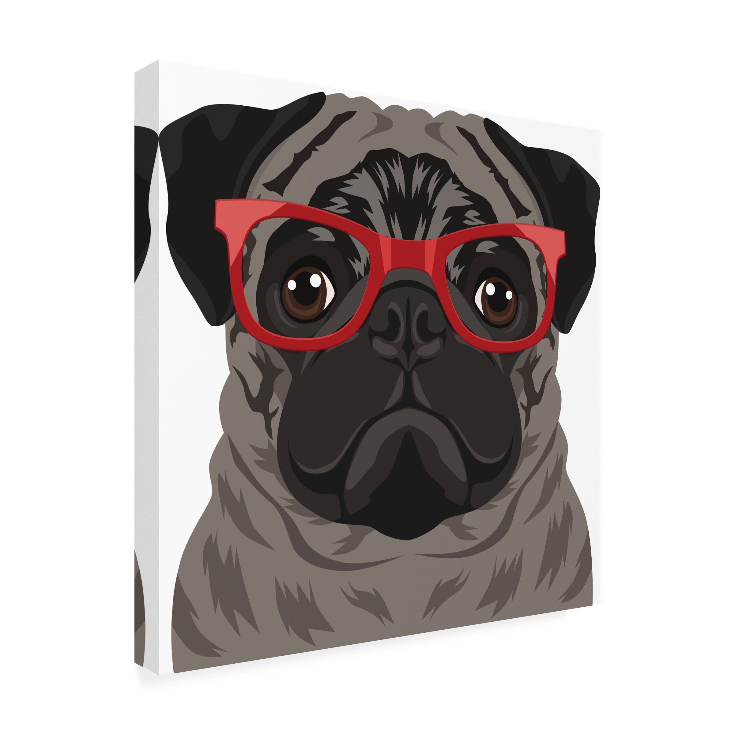 Furbaby Affiliates 'Pug Wearing Hipster Glasses 3' Canvas Art