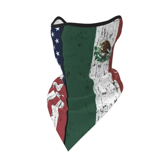 America Mexico Flag Neck Gaiter Balaclava Face Scarf Mask Quick-Dry Half Masks For Women Men Sun Protection Breathable Dustproof