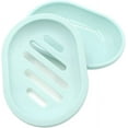thumbnail image 2 of Syenll 2 Pack Soap Dish with Drain, Double Layer Plastic Draining Soap Holder for Bathroom Shower Kitchen (Green), 2 of 8