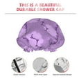 thumbnail image 5 of YFYANG Women's Double Waterproof Shower Cap, Purple Floral Stripes Reusable Hair Cap for All Hair Styles and Head Sizes, 5 of 9