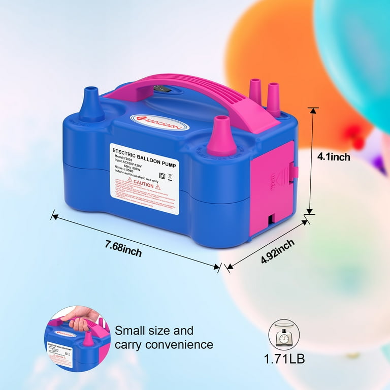 ID IDAODAN Electric Balloon Inflator, Portable Dual Nozzle Balloon