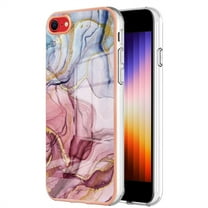 Slim Case for iPhone SE 2022 Compatible with MagSafe Wireless Charging Case, Marble Pattern Slim Lightweight Soft Silicone Shockproof Non-Yellowing Protective Cover for iPhone SE 2022, Rose
