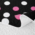 thumbnail image 5 of Erosebridal Hot Pink Black Polka Dot Bed Spread Queen,Dual Tone Circle Girl Queen Coverlet Set For Girls,3pcs, 5 of 7