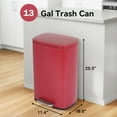 thumbnail image 6 of 13 Gallon Stainless Steel Trash Can Kitchen Trash Can with Lid, Step Trash Can Garbage Can for Bathroom,Bathroom, Kitchen, Office,Red, 6 of 8