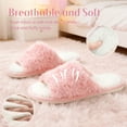 thumbnail image 6 of TRANSLINK Cozy Slippers for Women Soft Fuzzy Open Toe Slides with Memory Foam Comfort Indoor outdoor, 6 of 6