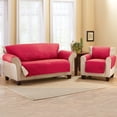 thumbnail image 4 of Housse de Protection Réversible pour Meubles Matelassés, Rouge/crème, Fauteuil Inclinable, 4 of 4