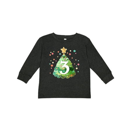 

Inktastic 3rd Birthday Green Christmas Tree with Yellow Star Gift Toddler Boy or Toddler Girl Long Sleeve T-Shirt