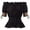 Black, variant on Halloween Summer Corset Tops For Women Puff Sleeve Peasant Blouse Square Neck Shirt Shirts White S-2Xl