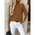 thumbnail image 3 of Zeagoo Women' Turtleneck Sweater Long Sleeve Spilt Hem Casual Knit Pullover Chunky Fall Winter Jumper Top, 3 of 6