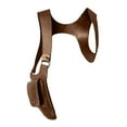 thumbnail image 4 of ZheElen Versatile Double Shoulder Strap Wallet Bag Made With PU Leather Outdoor Multi Purpose Shoulder Wallet Concealed Pack Brown 54cm, 4 of 6