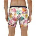 thumbnail image 4 of Cauagu Butterflies and Roses Print Men's Boxer Briefs, Funny & Cute Underwear Elastic Waistband Briefs Ideal Gift for Men,1-Pack, 4 of 7