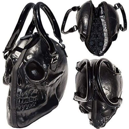 Womens Kreepsville Skull Collection Handbag Black