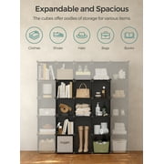 DIY 16 Cube Storage Organizer Shelf Closet Cubbie Storage Bookcase for Bedrrom Living Room Black
