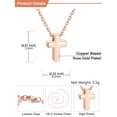 thumbnail image 4 of U7 Tiny Rose Gold Plated Cross Pendant Necklace for Women Teens Dainty Cute Pink Necklace Jewelry Gift for Daughter Wife Girlfriend, 4 of 6