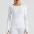 thumbnail image 4 of BLVB Long Sleeve Workout Shirts for Women Mesh Yoga Tops Slim Hiking Gym Shirts Activewear Breathable Quick Dry Running, 4 of 7